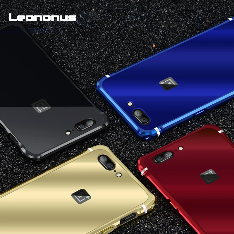 

Leanonus Metal Case For Oneplus5 High-end Aluminum Metal Frame+PC Acrylic Armor For One Plus 5 Back Defend Phone Case Cover Capa