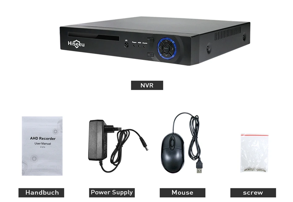 

Hiseeu H.265 HEVC 8CH CCTV NVR for 5MP/4MP/3MP/2MP ONVIF IP P2P Camera Metal Network Video Recorder for PC IOS Android