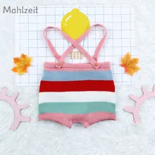 Весна, новинка, комбинезон с рисунком для маленьких мальчиков и девочек, детская вязаная мягкая верхняя одежда, брюки, трикотажное платье для детей 6-48 месяцев