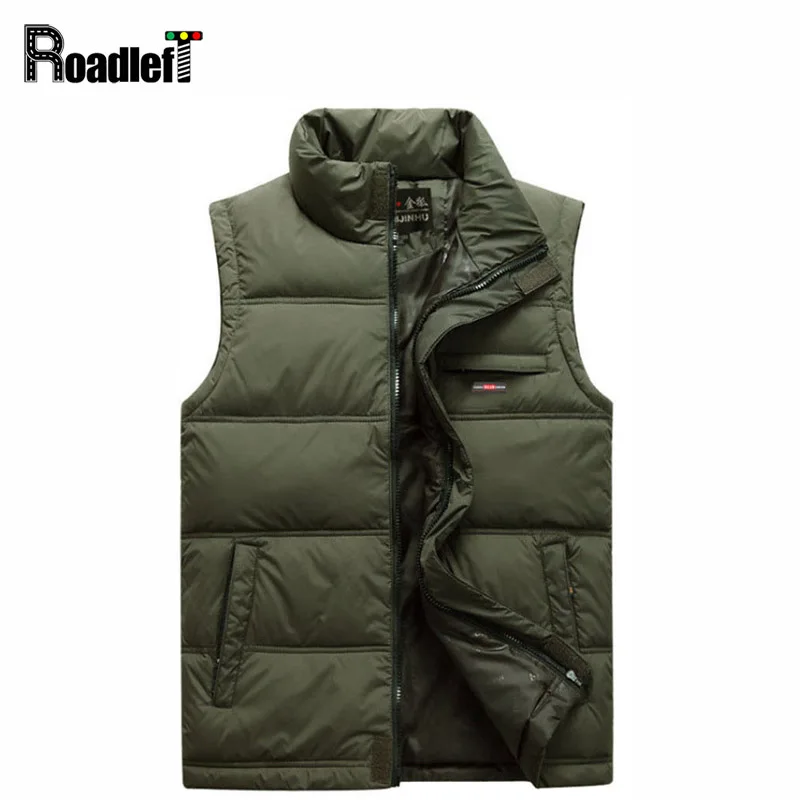 Male Thicken Cotton Warm Vests Mens Casual Suit Sleeveless Vest Coat Men Down Dress Vests