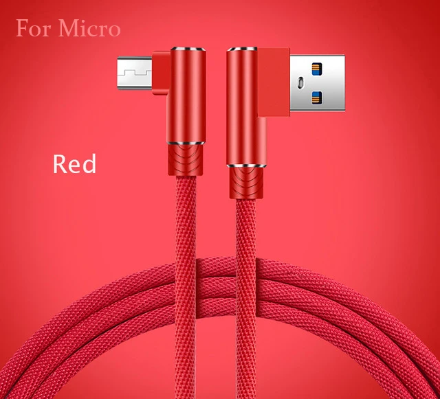 Suntaiho USB к Micro USB кабель l-образный провод для быстрого заряда для телефона Android кабель синхронизации данных для samsung/xiaomi/Meizu/htc/sony - Цвет: Красный