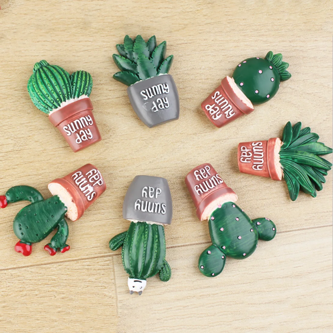 

Good Succulent Cactus Fridge Magnet Plant Creative Resin Refridgerator lovely cactus three-dimensional magnetic stickers