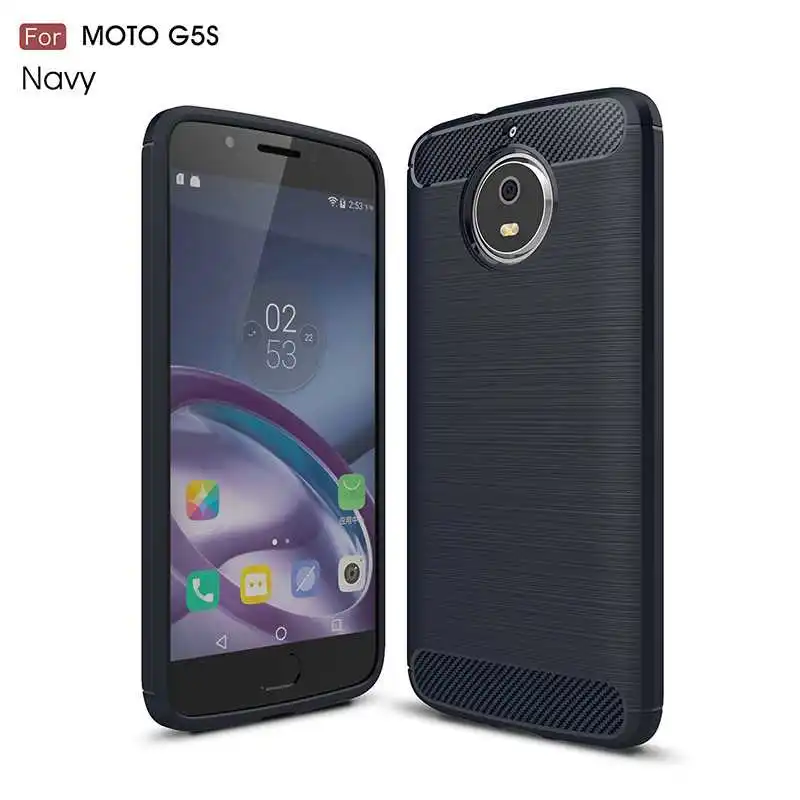 Модный противоударный мягкий силиконовый чехол Mokoemi 5," для Motorola Moto G5s, чехол для Motorola Moto G5S Plus, чехол для телефона - Цвет: Navy Blue