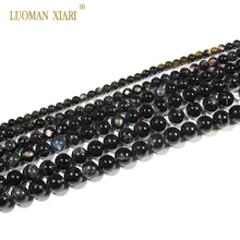 LUOMAN XIARI круглый натуральный черный корпус StoneBeads для самостоятельного изготовления ювелирных изделий браслет Цепочки и ожерелья 4/5/6/7 мм нити 15''