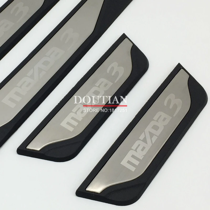 New stainless steel door sill Scuff Plate Welcome Pedal For Mazda3 Mazda 3 axela 2014 2015 2017 2018 Car Styling Accessories