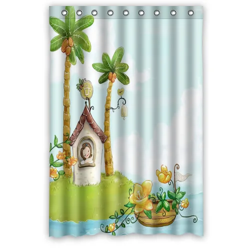 Custom Fashion Popular Waterproof Polyester Bath Curtains Shower