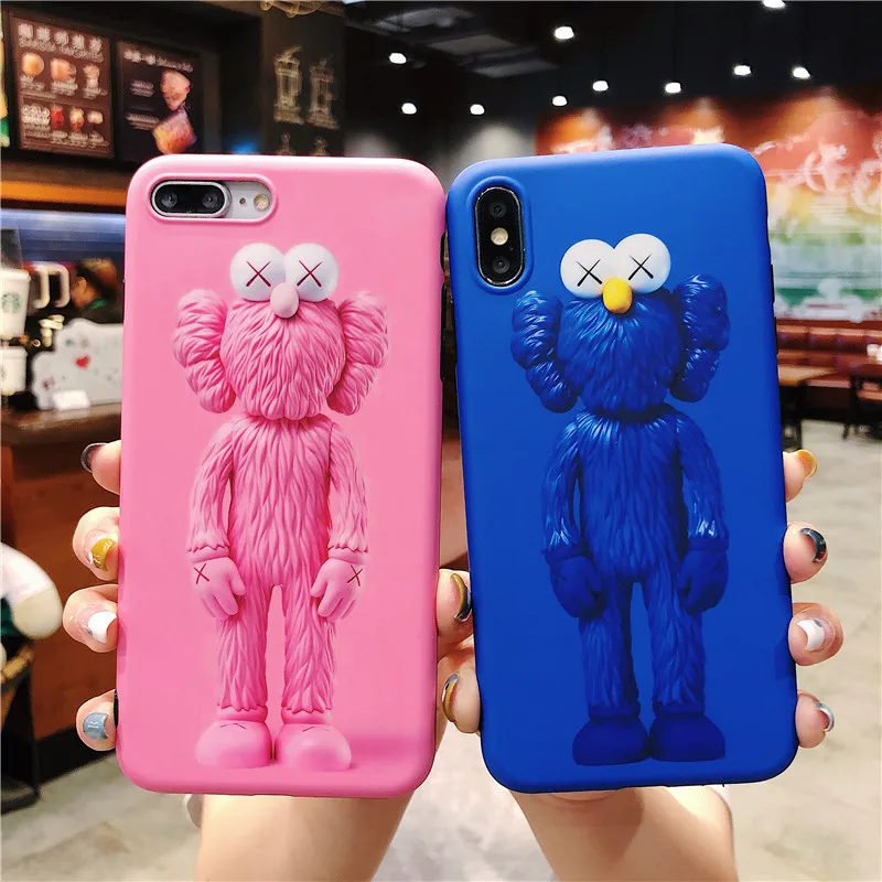 Для iphone 6 S 7 8 Plus X XS XR Max чехол Модный KAWS Toys Sesame Street Мягкий силикон imd для телефона |
