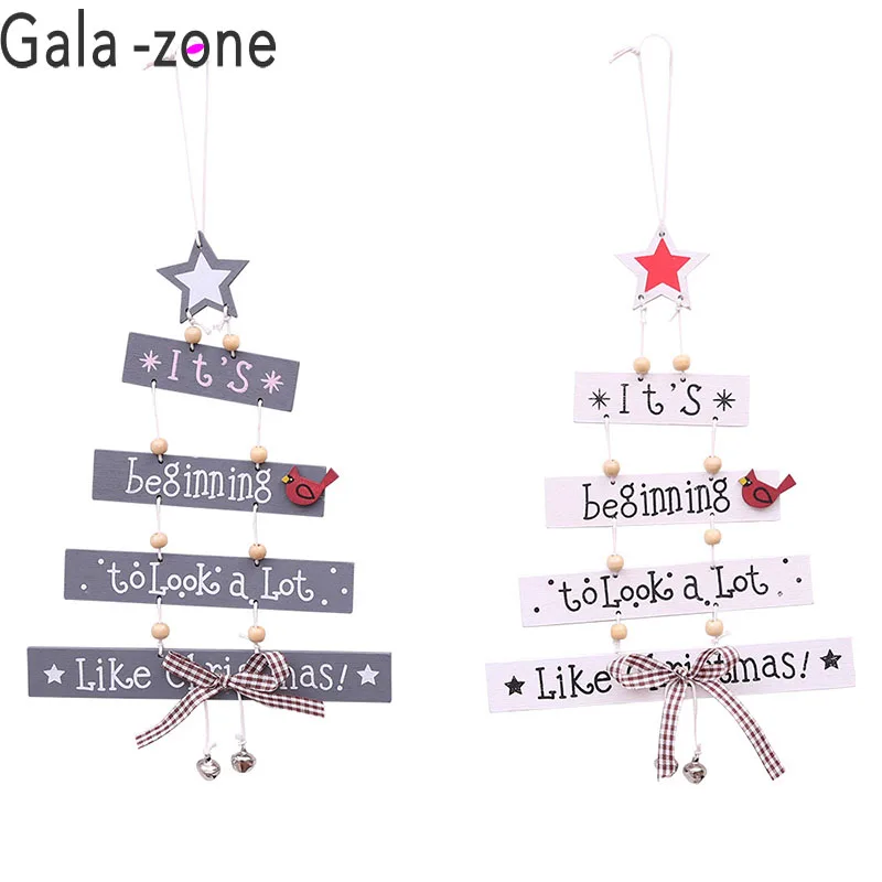 

Gala-zone 1PC Wooden Pendant Christmas Letter Ornament for Christmas Tree Decor DIY Craft for Home Wall Door Decoration