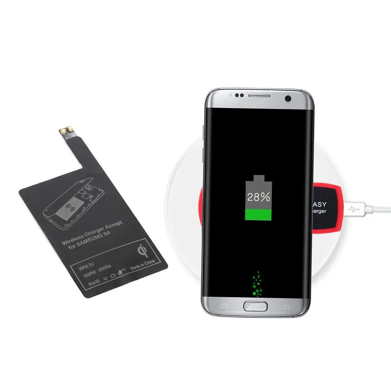 5 мм Портативный беспроводной приемник Qi для быстрой зарядки Samsung S3 S4 S5 N2 N3