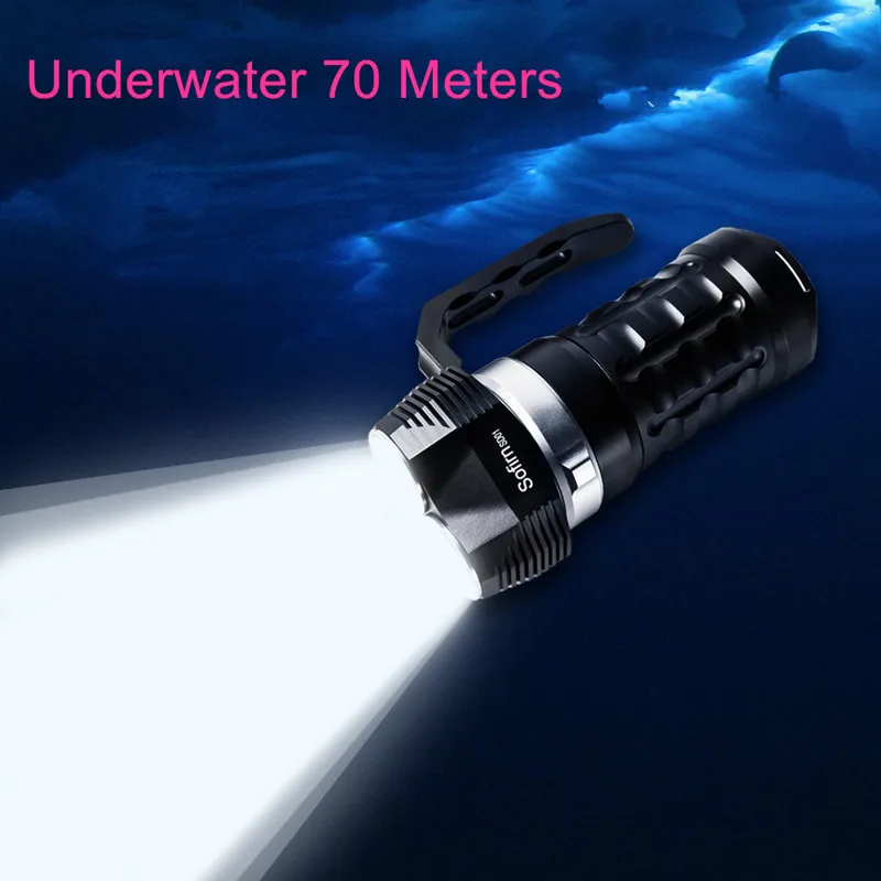 US $62.99 New Update Sofirn SD01 3 SST40 LED Dive Flashlight 18650 3000LM Lanterna Tactical Military Scuba Diving Flashlights Underwater