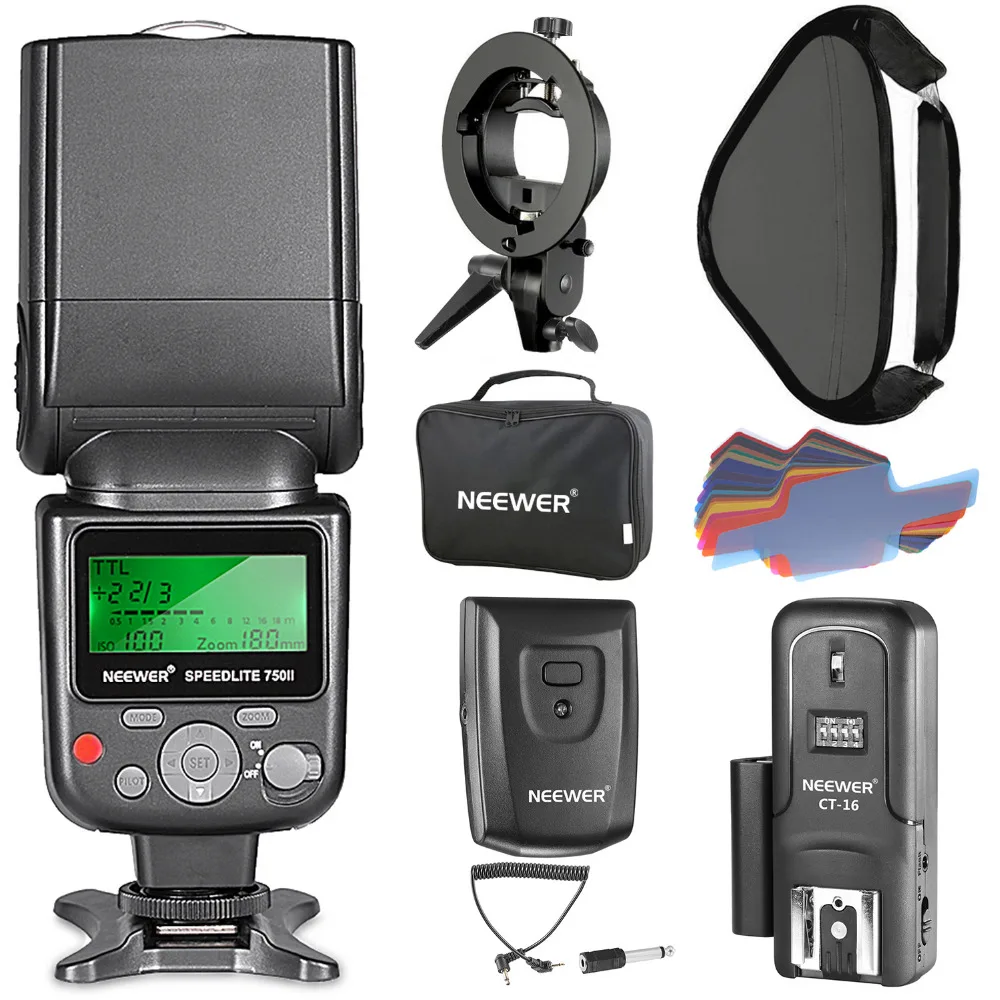 Neewer 750II TTL Flash Speedlite Kit for Nikon DSLR Cameras Flash Light