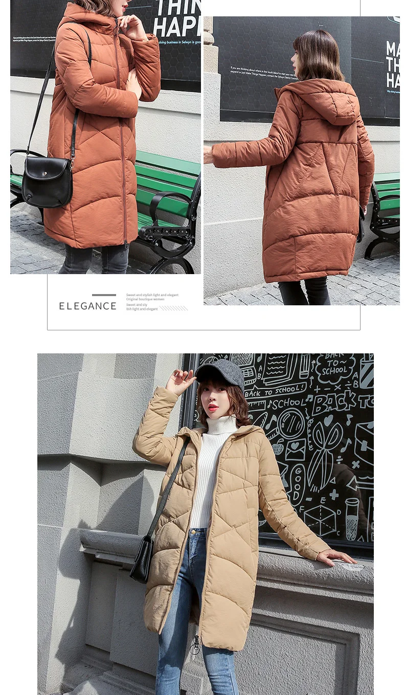 Winter Jacket Women Long Solid Coats Hooded Jackets Cotton Padded Coat Women Zipper Winter Coat Long 2018 Thick Warm Clothing CH612 (6)