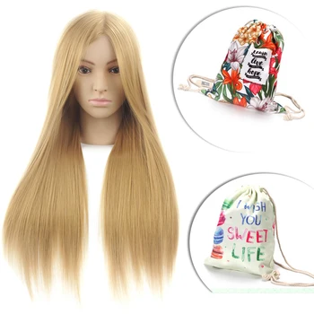 

Hot Sale 26" Black Mannequin Head With Hair Hairdressing Training Practce Dummy Dolls Barber Hairstyles Training Manikin Heads