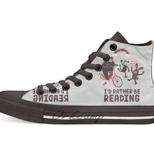 Я предпочитаю читать Новые Дизайнерские повседневные парусиновые туфли обувь на заказ Прямая