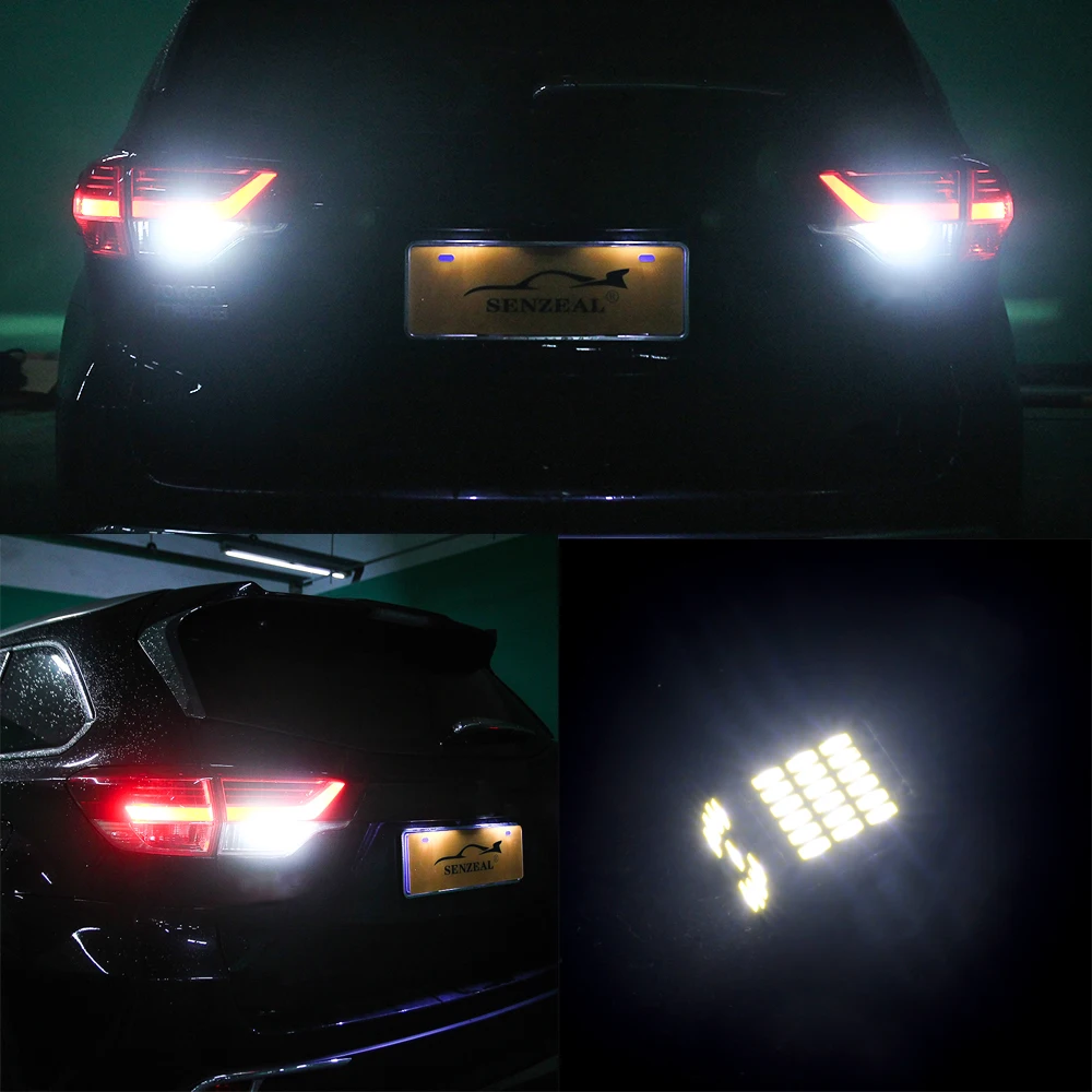 Senzeal 2x автомобиль Светодиодный лампочки интерьер светильник W16W 4014 45SMD обратный T15