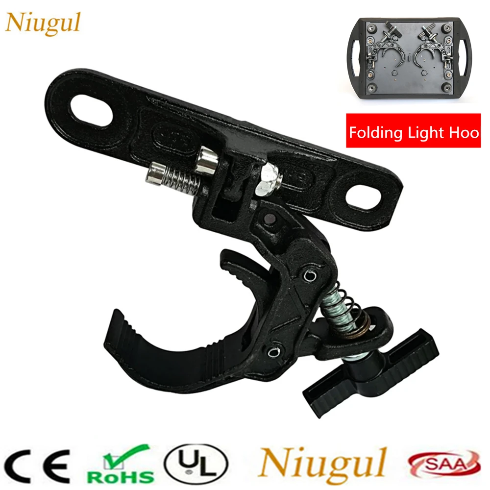 

2pcs/lot Load 200KG Folding Stage Light Hook Clamp Fit Tube Size 40-60mm For 200W/230W Beam Moving Head Stage Lighting