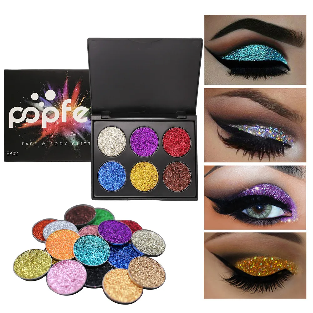 

5 Style 6 Colors Cosmetic Powder Eyeshadow Pallete Makeup Professional Shimmer Palette Gliltter Pigment Shine Nude Blush C528