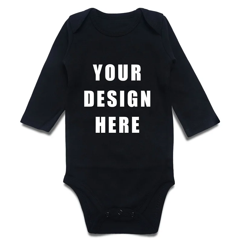 Боди для новорожденных мальчиков и девочек, индивидуальный Цельный с рисунком Униформа-комбинезон, хлопковая детская одежда, однотонная одежда черного, белого, красного цвета - Цвет: AL-BK-1