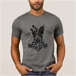 La Maxpa существо Аутентичные Мужская футболка Викинг-волк мужская Солнечный свет Формальные Футболка мужская мужской Лидер продаж