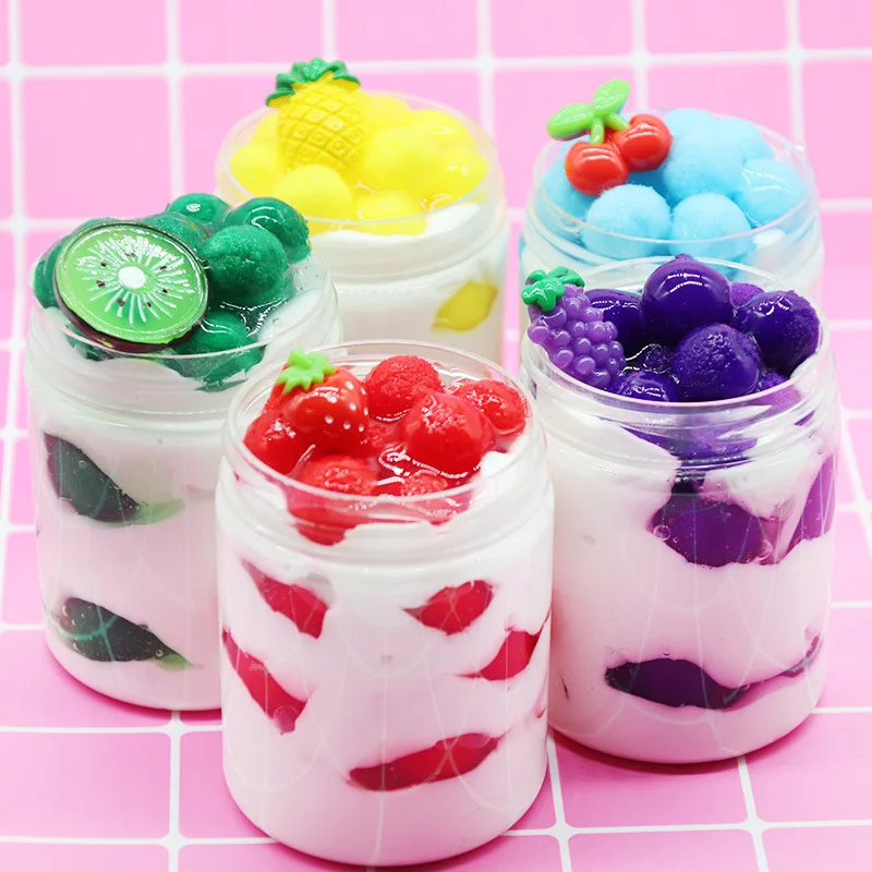 

Slime Toys Ice Cream Fruit Slime Cute Polymer Clay Modeling Slime Lizun Glue Mud Slime Putty DIY Toy Antistress Mud