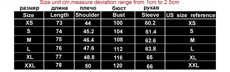 00M to 5XL