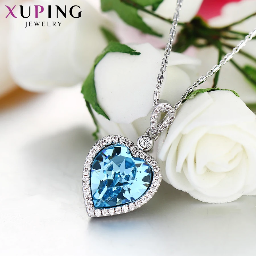 Xuping, Модный кулон, высокое качество, кристаллы от Swarovski, сердце, подвески, ожерелья,, для женщин, подарок, XN4135