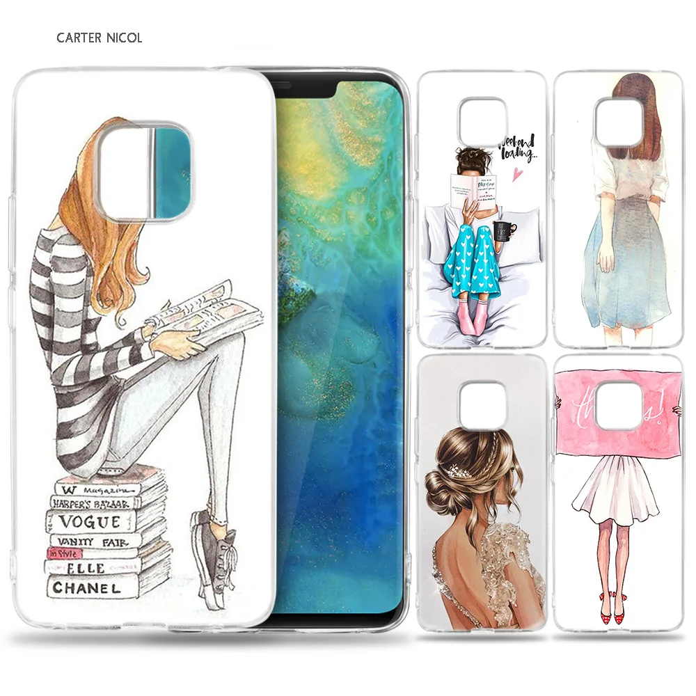 

Case for Huawei Mate 10 20 Pro P10 P20 P30 Honor 10 8X 8C 8A Lite P Smart Y6 Y7 2018 2019 V20 Paris Girl Summer Legs Travel