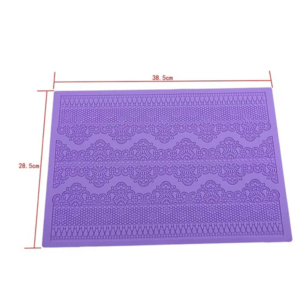 JX-LCLYL Large Flower Lace Fondant Mold Sugarcraft Icing Mat Wedding Pastry Cake Decor