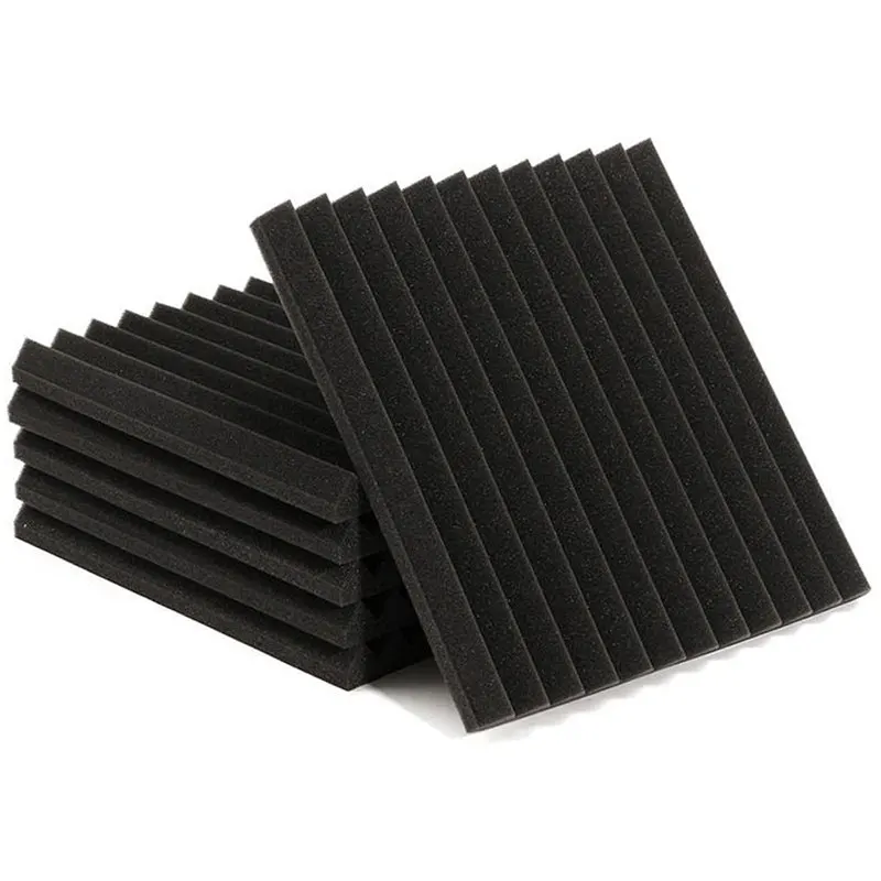 Wedge Acoustic Foam With Adhesive Tape 8 Pcs Soundproof Panels,Silencing Sponge - Цвет: Black