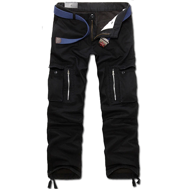  Men's Tactical Winter Baggy Cargo Pants Warm Thicken Fleece Pants Men Casual Cotton Military Pants 
