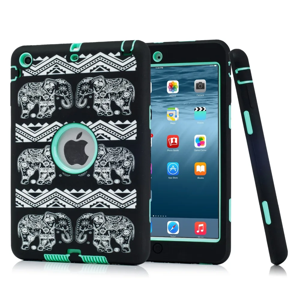 Download GOOYIYO For iPad mini 4 Cases Elephant Baby Safe Silicone Cover Shell Armor Shockproof Heavy ...