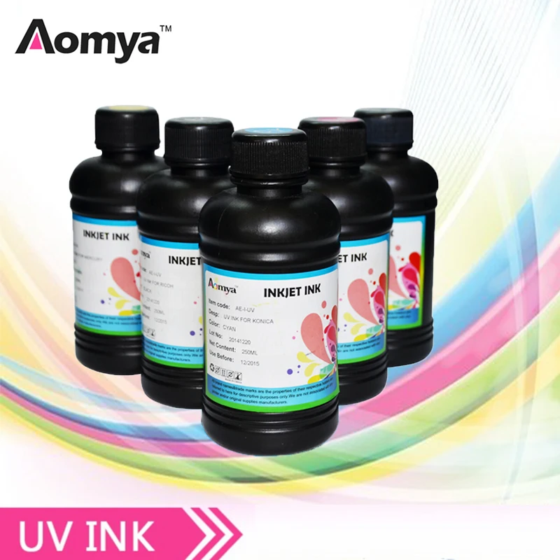 5 X 250ml Aomya Universal Led Uv Ink / UV LED Ink Suit For Epson UV flatbed Printer Ink/ 3D UV Printer For Epson DX5 DX3 DX6 DX7 5 X 250ml Aomya Universal Led Uv Ink / UV LED Ink Suit For Epson UV flatbed Printer Ink/ 3D UV Printer For Epson DX5 DX3 DX6 DX7