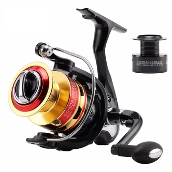 

New Spinning Fishing Reel COMMANDER 2000 3000 4000 5000 7.5KG 10BB 5.2:1 4.7:1 Aluminum Spool Carp Wheel + Spare Spool