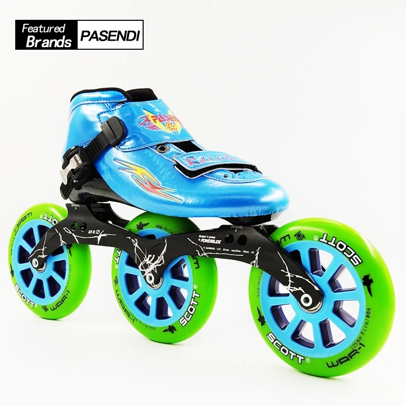 Professional PASENDI Speed Skate 3X125 Frame Roller Skating Boots 125mm