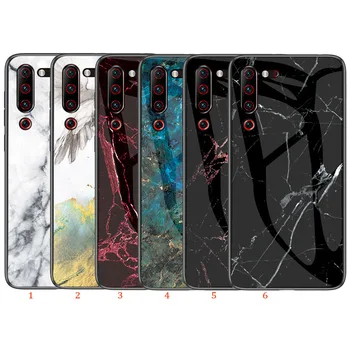 

30pcs/lot Marble Grain Glass Case For Lenovo Z6 Pro Tempered Glass Anti-scratch Hard Soft Side Case For Lenovo Z6 Pro