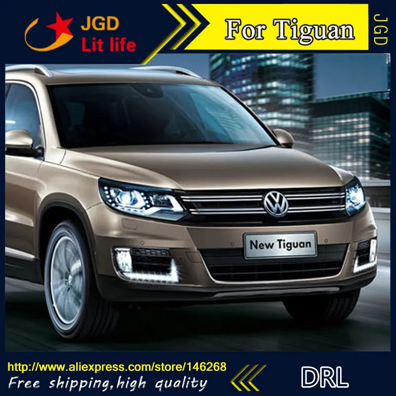 Free shipping ! 12V 6000k LED DRL Daytime running light for VW Tiguan 2013 fog lamp frame Fog light Car styling Free shipping ! 12V 6000k LED DRL Daytime running light for VW Tiguan 2013 fog lamp frame Fog light Car styling