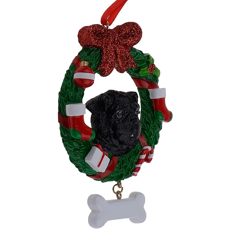 Perro Negro Tarjeta de Navidad Personalizado