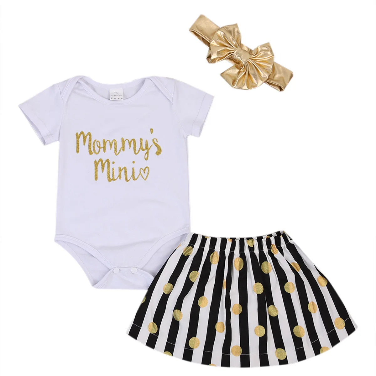 

Baby Girl Clothes Sets Baby Rompers Skirt Gold Headband Birthday Outfits Suits for 1-2 Year Infant Boutique Clothing Sets