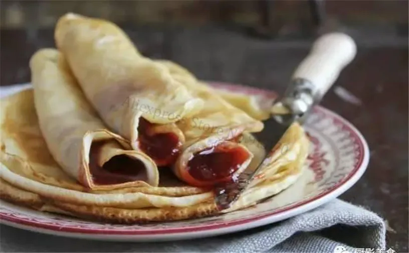 Газовый блинница, антипригарный омлет для завтрака, Chapati, устройство для приготовления шаурмы, 40 см, большой круглый поддон, деревянный Рассекатель