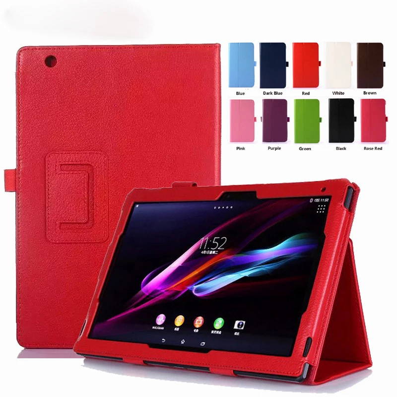 

YKaiserin PU Leather Tablet Case Case For Sony Xperia Z Z1 Table 10.1 Inch Solid Flip Folding stand Protective Cover