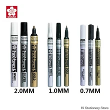 Sakura Pen-Touch paint Marker 9 шт./партия золото/серебро/белый 0,7 мм/1 мм/2 метка мм на любую вещь стекло/ткань/металл