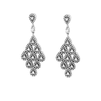 

Authentic 925 Sterling Silver Cascading Glamour Drop Earrings Women Earring Original Jewelry Female Brincos