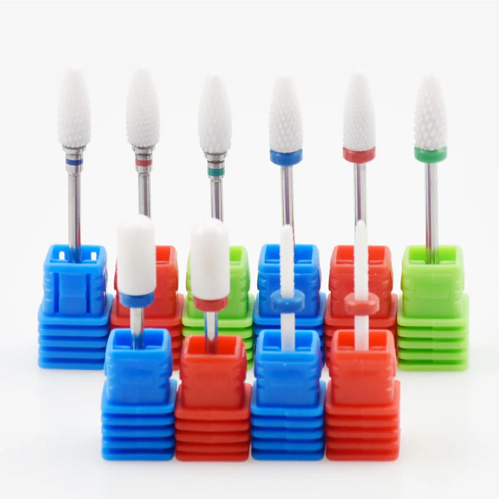 

10 Type Ceramic Nail Drill Bit for Electric Cutter Manicure Drills Machine Accessories Rotary Burr Nail File Polish Nail Tools