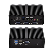 Qotom Mini PC barebone Q410P двухъядерный 3215U Micro компьютер брандмауэр безвентиляторный мини-ПК Тонкий клиент промышленный компьютер