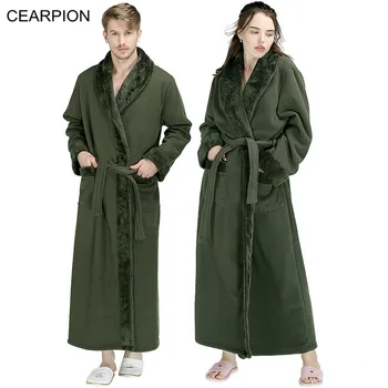 

CEARPION Winter Hot Sale Lovers Warm Nightwear Long Sleeve Thick Robe Gown Men&Women SPA Home Clothes Casual Kimono Bathrobe