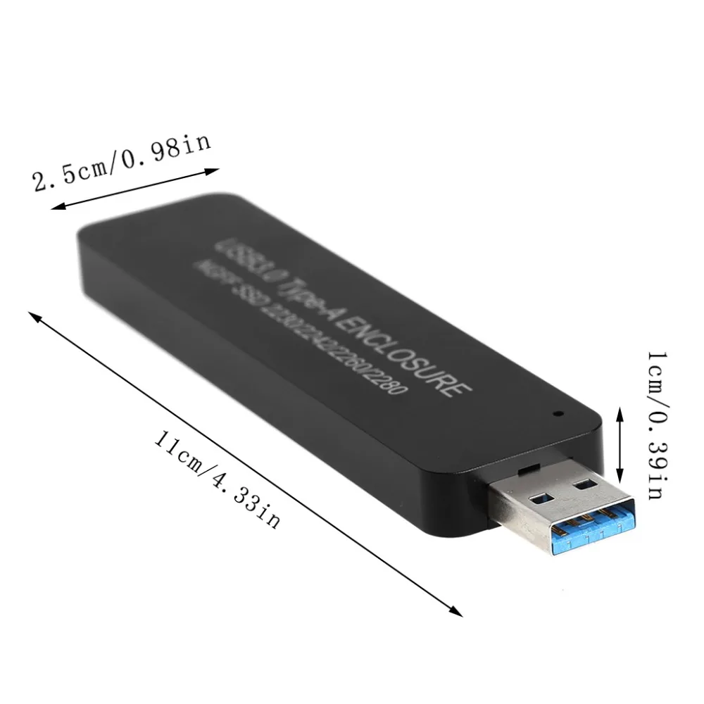 Great-Q USB3.0 To 2280 NGFF M.2 SATA-Based B Key SSD External Enclosure Storage Case 