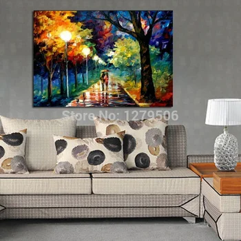 

Hand Painted Knife Oil Painting on Canvas Painting Dmitry Spiros Russian Impression Picture Street Art for Living Room Decor