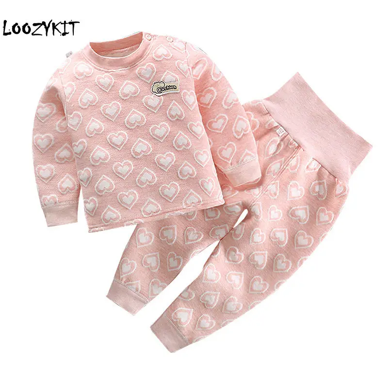 Loozykit/весенние комплекты одежды для маленьких мальчиков и девочек хлопковый спортивный костюм для новорожденных; одежда для маленьких мальчиков и девочек; пижамные комплекты