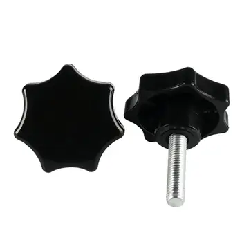 

1PCS M10 Thumb Screws of 7 Angle Star Type 60# Black Plastic Plum Bakelite Hand Tighten Screws Clamping Knob Manual Handle Screw