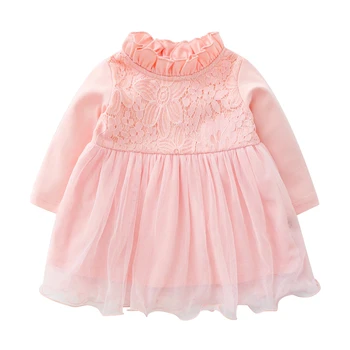 

lovely Autumn Winter Baby Girls Kids Children Cheongsam Velvet Princess Infants Lace Mesh Patchwork Party Tutu Dress